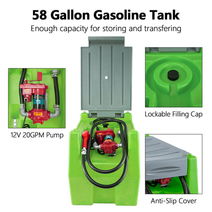 TECSPACE 58 Gallon Gasoline Tank Pump