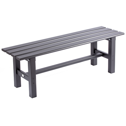 TECSPACE Aluminum Outdoor Patio Bench Black 35.4 x 14.2 x 15.7 inches Light Weight High Load-Bearing Outdoor Patio Bench