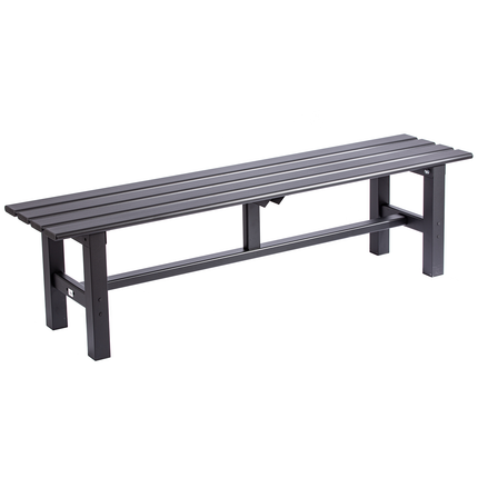 TECSPACE Aluminum Outdoor Patio Bench Black,59.1 x 14.2X 15.7 inches,Light Weight High Load-Bearing,Outdoor Bench