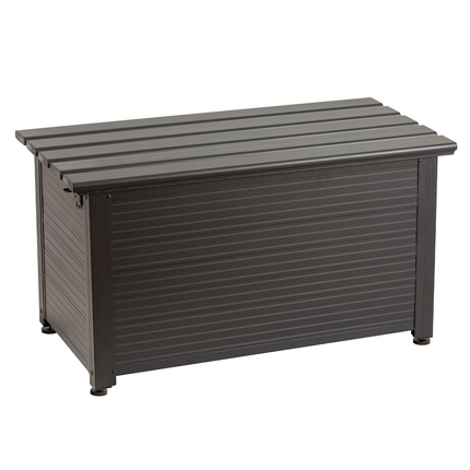 TECSPACE Aluminum Deck Box Black, Firm Aluminum Deck Box-Organization and Indoor/Outdoor Storage for Patio Furniture Cushions