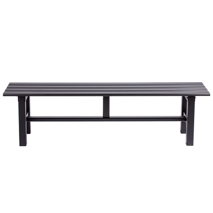TECSPACE Aluminum Outdoor Patio Bench Black,59.1 x 14.2X 15.7 inches,Light Weight High Load-Bearing,Outdoor Bench