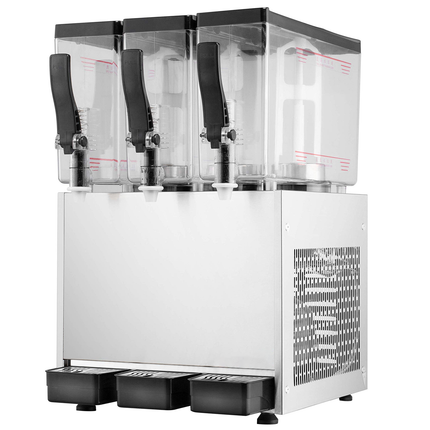 TECSPACE 110V Commercial Beverage Dispenser Cold and Hot 3 Tanks 30L 9.5 Gallon Stainless Steel Fruit Juice Beverage Machine