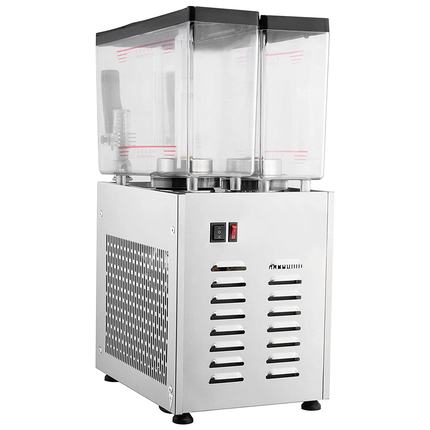 TECSPACE 110V 20L Commercial Beverage Dispenser Cold and Hot 2 Tanks 6.4 Gallon 150W Stainless Steel Fruit Juice Beverage Machine