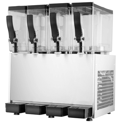 TECSPACE 110V Commercial Beverage Dispenser Cold and Hot 4 Tanks 40L 12.7 Gallon Stainless Steel Fruit Juice Beverage Machine
