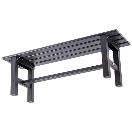 TECSPACE Aluminum Outdoor Patio Bench Black 35.4 x 14.2 x 15.7 inches Light Weight High Load-Bearing Outdoor Patio Bench