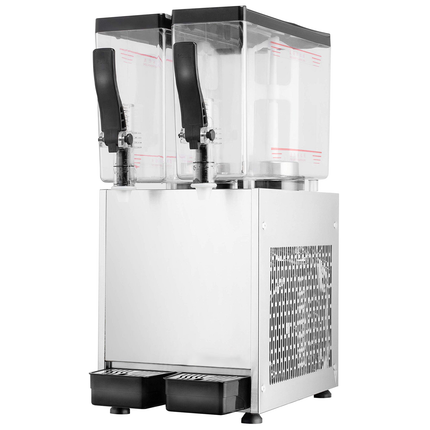 TECSPACE 110V 20L Commercial Beverage Dispenser Cold and Hot 2 Tanks 6.4 Gallon 150W Stainless Steel Fruit Juice Beverage Machine