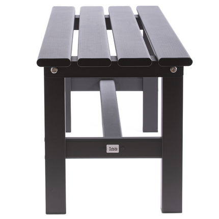 TECSPACE Aluminum Outdoor Patio Bench Black,59.1 x 14.2X 15.7 inches,Light Weight High Load-Bearing,Outdoor Bench