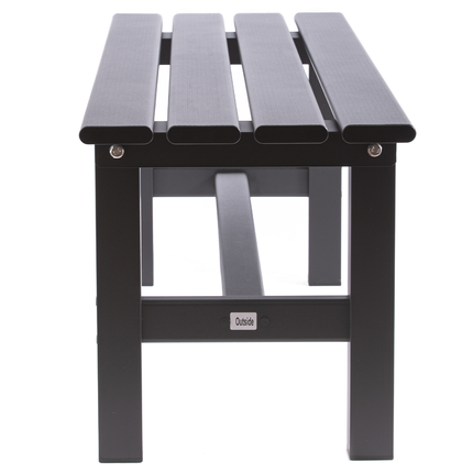 TECSPACE Aluminum Outdoor Patio Bench Black 35.4 x 14.2 x 15.7 inches Light Weight High Load-Bearing Outdoor Patio Bench