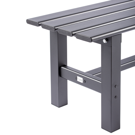 TECSPACE Aluminum Indoor/Outdoor Patio Bench Black 47.2 x 14.2 x 15.7 inches Light Weight High Load-Bearing Outdoor Bench