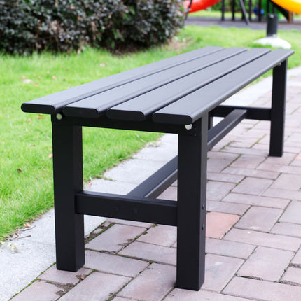 TECSPACE Aluminum Outdoor Patio Bench Black,59.1 x 14.2X 15.7 inches,Light Weight High Load-Bearing,Outdoor Bench