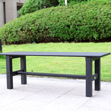 TECSPACE Aluminum Indoor/Outdoor Patio Bench Black 47.2 x 14.2 x 15.7 inches Light Weight High Load-Bearing Outdoor Bench