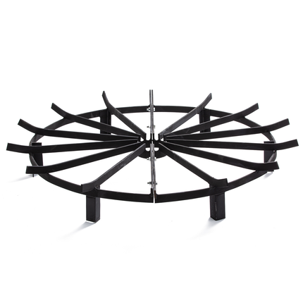 TECSPACE 32in Iron Fire Grate, Fireplace Log Grates Burning Rack, Wagon Wheel Firewood Grate with 6 Legs for Chimney, Hearth Wood Stove
