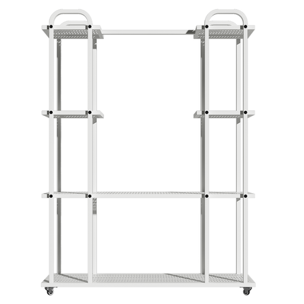 Tec Space 4 Tier White Metal Plant Stand With Wheels for Plants Display Rack