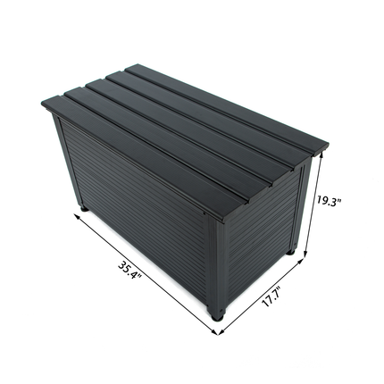 TECSPACE Aluminum Deck Box Black, Firm Aluminum Deck Box-Organization and Indoor/Outdoor Storage for Patio Furniture Cushions