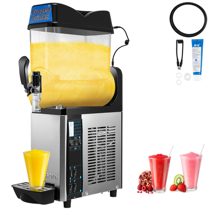 TECSPACE Slushy Machine, 8 Gallons Commercial Slushy Machine 500 W, Slushy Maker for Margarita, Cocktail, Wine, Daiquiri