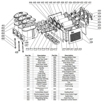 TECSPACE Commercial Slushy Machine Part No.430 Gear Motor (For 3 Tank)
