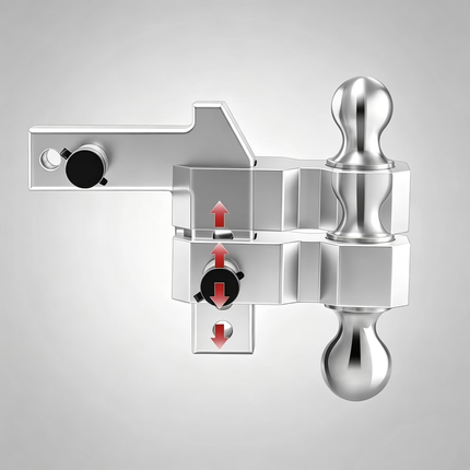 Adjustable Aluminum Drop Hitch,Fits 2"Receiver,4"Drop/Rise,20,000 lbs GTW,Dual-Ball Trailer Hitch with 2"&2-5/16"Stainless Steel Tow Balls & Double Locking Pins for Truck SUV