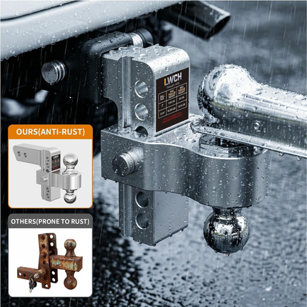 Adjustable Aluminum Drop Hitch,Fits 2"Receiver,4"Drop/Rise,20,000 lbs GTW,Dual-Ball Trailer Hitch with 2"&2-5/16"Stainless Steel Tow Balls & Double Locking Pins for Truck SUV