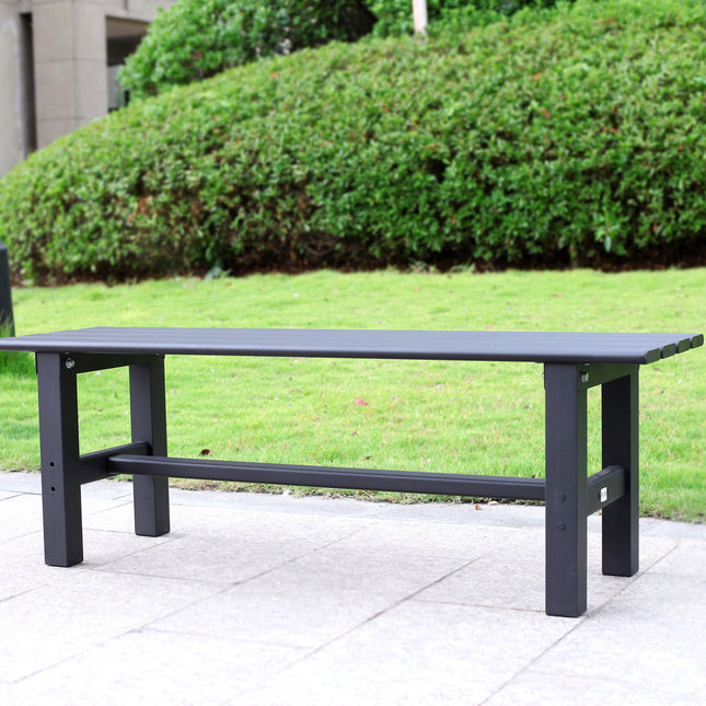 TECSPACE Aluminum Outdoor Patio Bench Black 35.4 x 14.2 x 15.7 inches Light Weight High Load-Bearing Outdoor Patio Bench