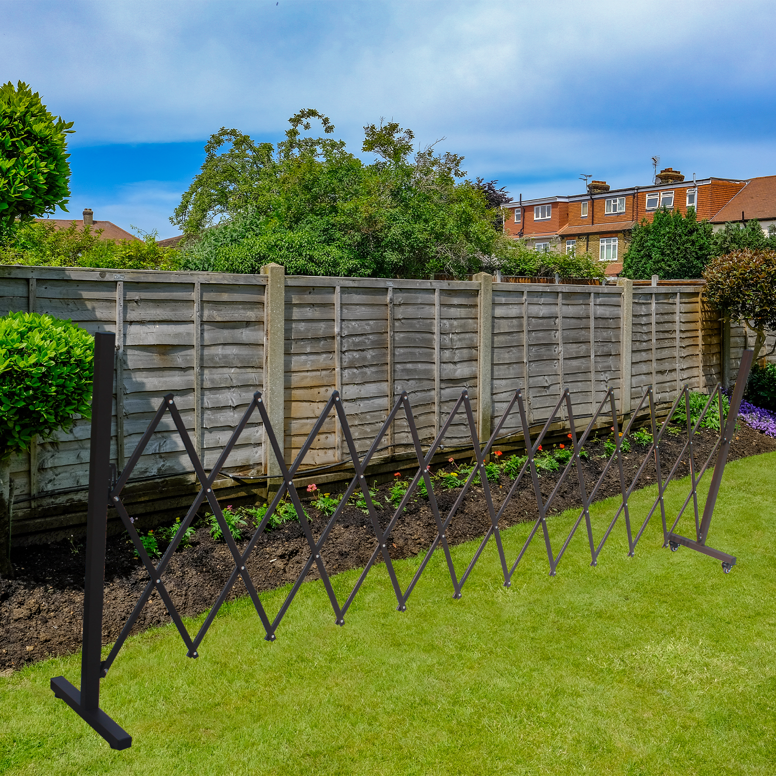 TECSPACE Aluminum Portable Barricade Gate with Casters Expansion