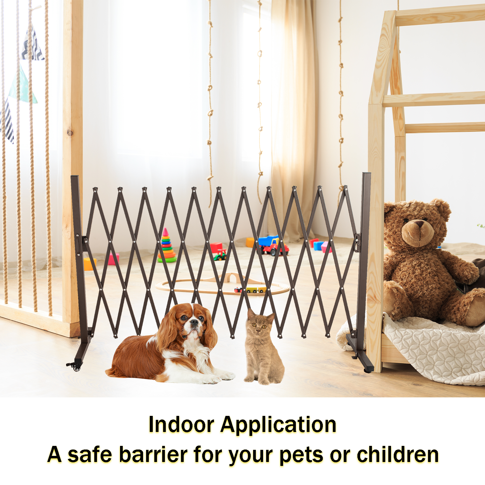 Retractable Dog Gate Expandable Aluminum Garden Gate 126