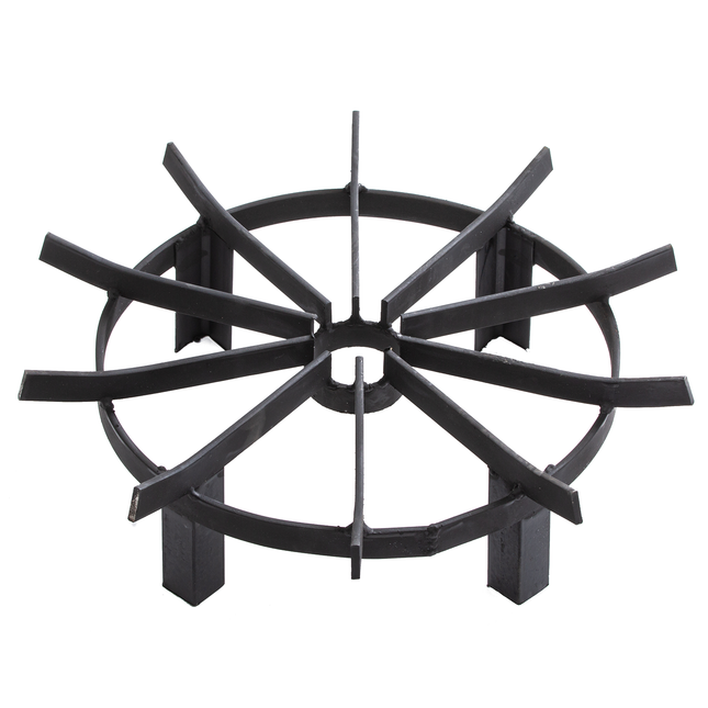 TECSPACE 16in Iron Fire Grate, Fireplace Log Grates Burning Rack, Wagon Wheel Firewood Grate with 4 Legs for Chimney, Hearth Wood Stove