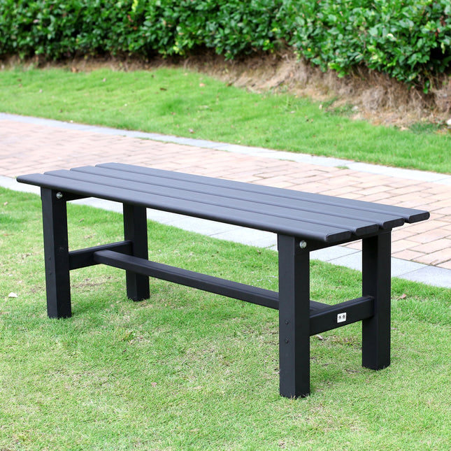 TECSPACE Aluminum Indoor/Outdoor Patio Bench Black 47.2 x 14.2 x 15.7 inches Light Weight High Load-Bearing Outdoor Bench